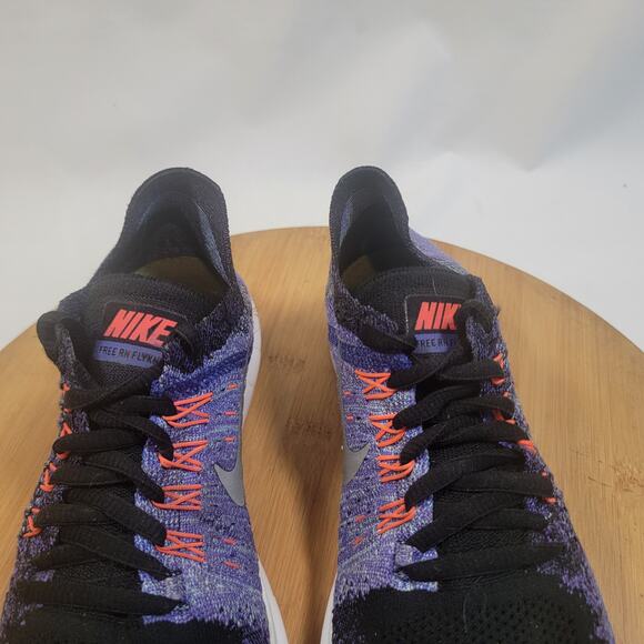 Nike Free RN Flyknit 2017 Running Sneakers Shoes Women 6.5 Purple Orange - Picture 7 of 14